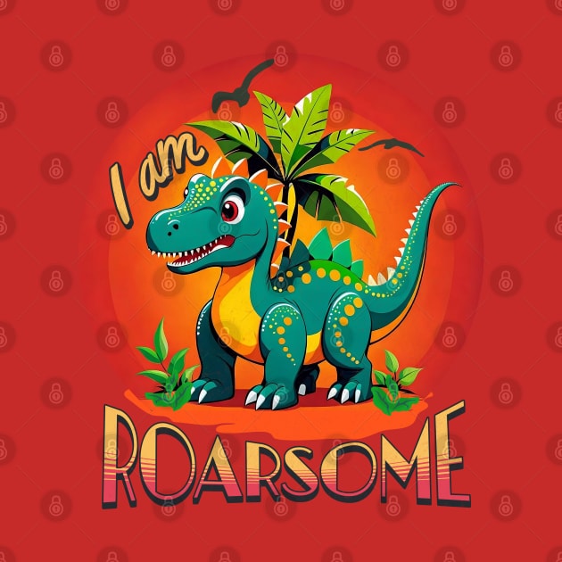 Cute Dinosaurs Who Loves Dinosaurs Puns I'm Roarsome School by alcoshirts