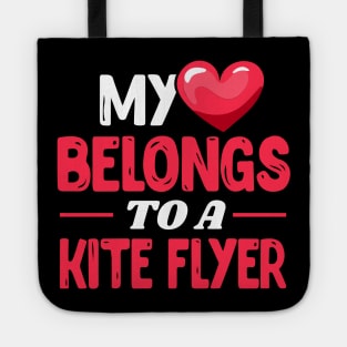 My heart belongs to a kite flyer - Cute Kite Surfing wife gift Tote