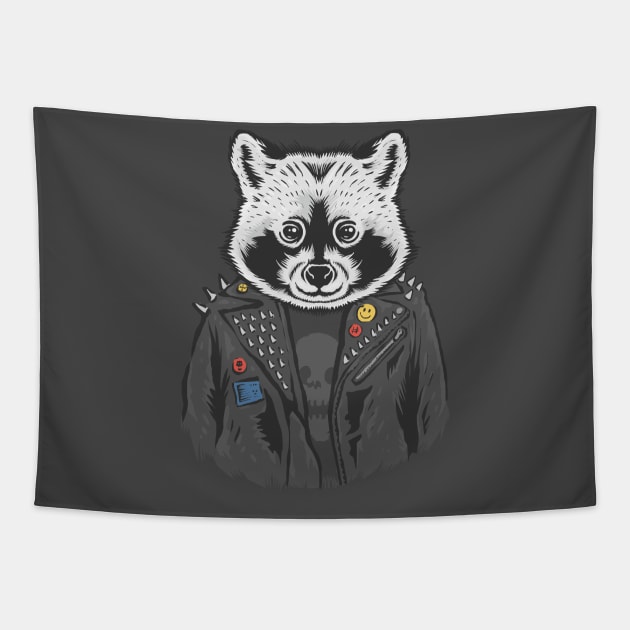 Metal Racoon Tapestry by haloakuadit