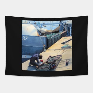 Boat Repairs - Weymouth Harbour Tapestry