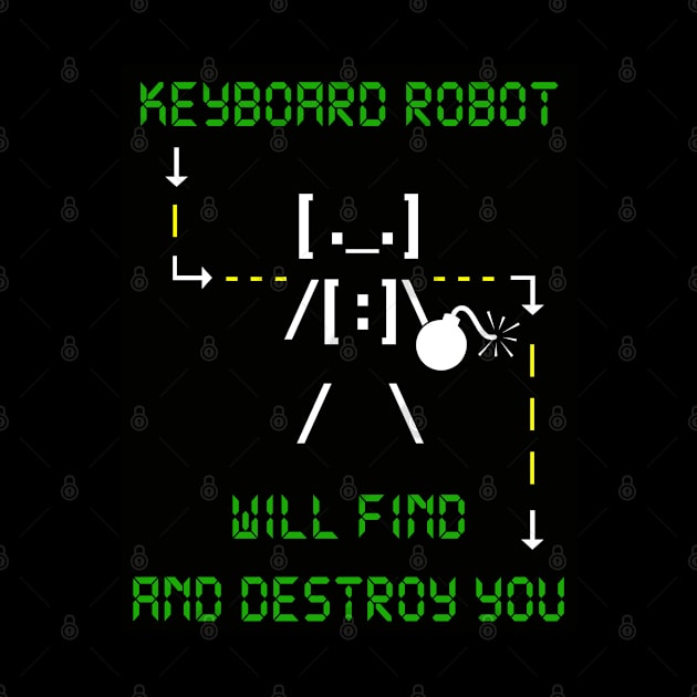 KEYBOARD ROBOT WILL FIND AND DESTROY YOU by DodgertonSkillhause