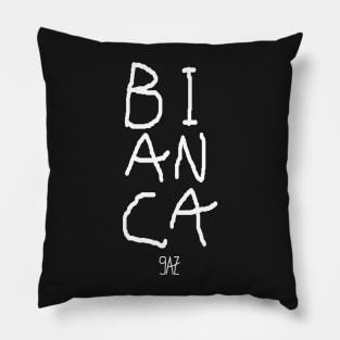 Name Bianca for black background by 9AZ Pillow