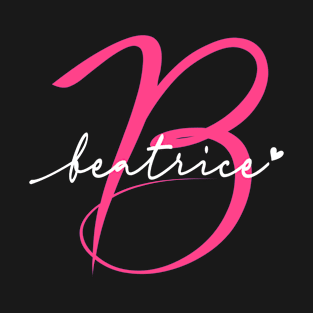 Beatrice Name Personalized Pink Calligraphy Monogram T-Shirt