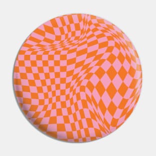 Checkerboard Pattern - Orange Pin