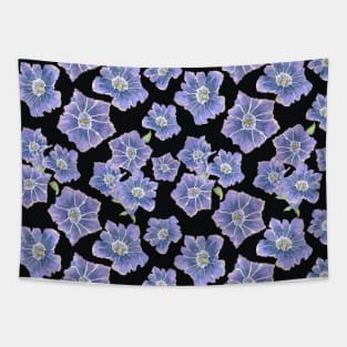 Violet Gentain Floral Pattern Tapestry