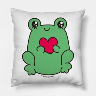 cute frog, kawaii frog cartoon Pillow