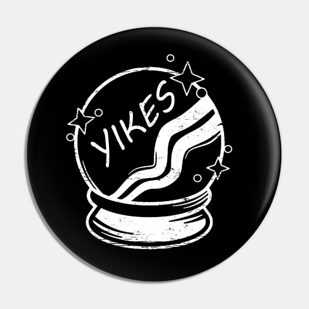 Yikes Crystal Ball Fortune Tell Gypsy Distressed Pin by Sassee Designs