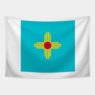 New Mexico Flag in Turquoise Tapestry