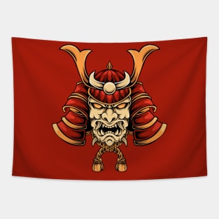 Awesome Demon Samurai Illustration Tapestry