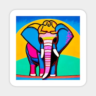Colorful elephant spray paint art Magnet