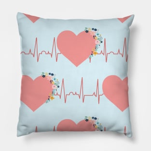 Hearts and Flowers EKG Pillow