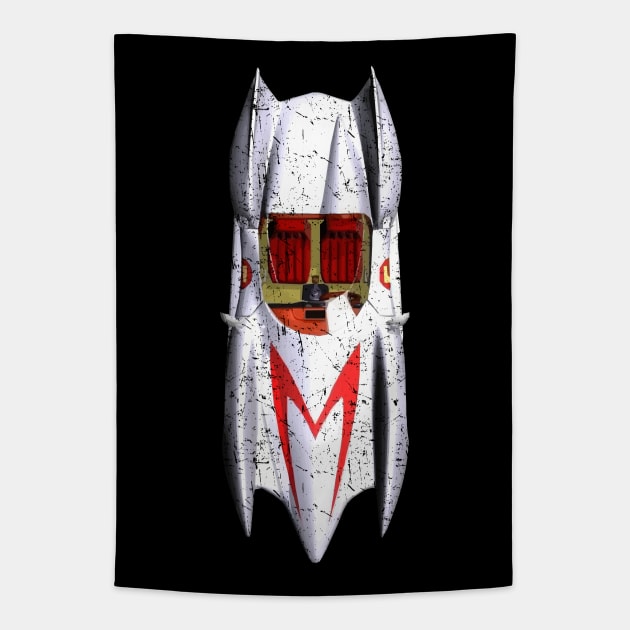 Speed Racer - Mach 5 Car Top - Vintage Retro Distressed Tapestry by Barn Shirt USA