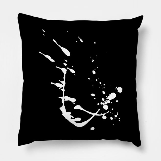 White Splash Pillow by Nikokosmos