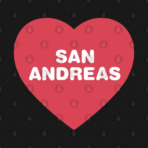 San Andreas California Bold Red Heart by modeoftravel