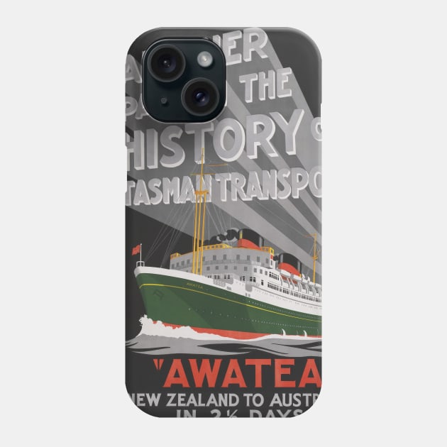 Awatea New Zealand Vintage Poster 1930 Phone Case by vintagetreasure