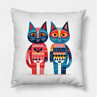 Mexican Alebrijes,Huichol Art,Papel Picado- cat Pillow