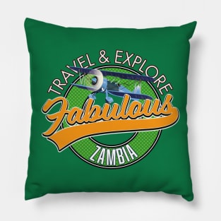 travel explore fabulous Zambia logo Pillow