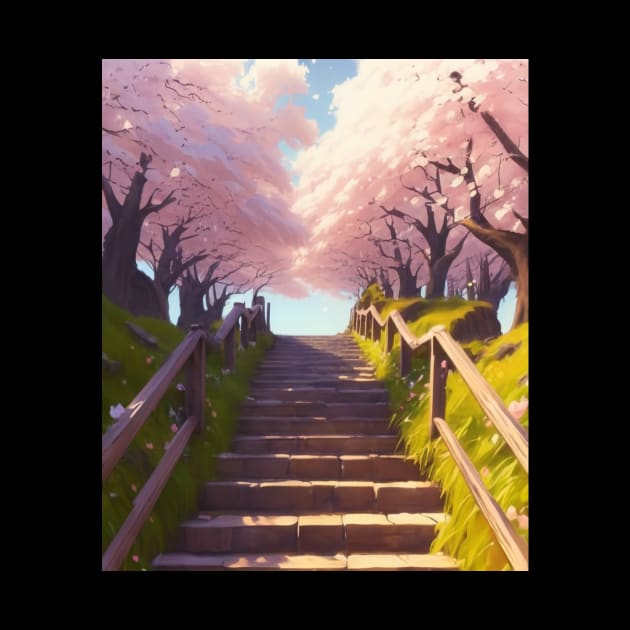 Serene - Cherry Blossom Stair by AnimeVision