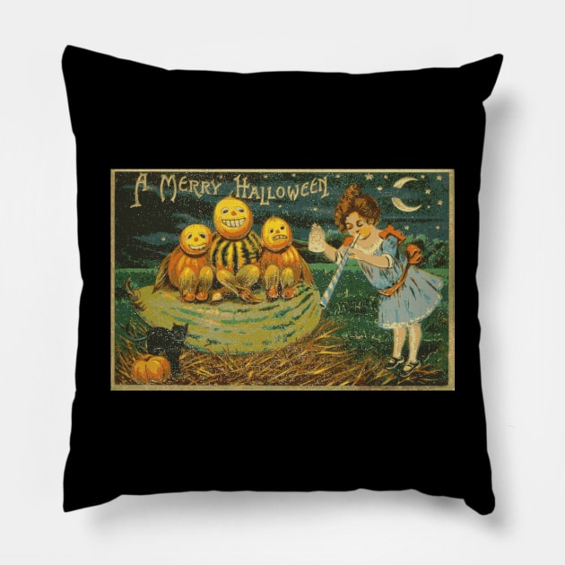 Vintage Halloween 3 (weathered) Pillow by GloopTrekker