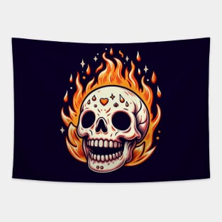 Fire skull Tapestry