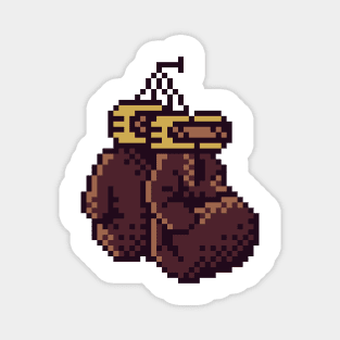 Old Boxing Gloves Pixel Art Gold GB Palette Magnet