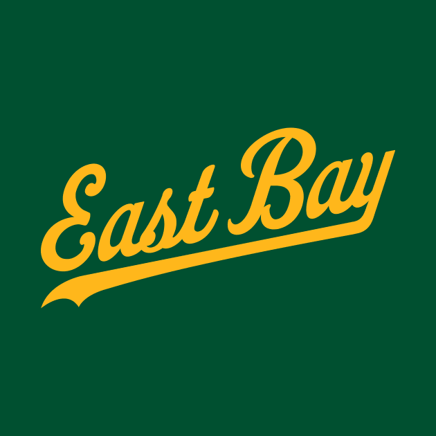 East Bay California Baseball Script T-Shirt: Show Your Love for the Game with Bold Local Flair! by CC0hort