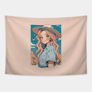 Powerful girl cowboy Tapestry