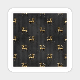 Unicorn Neck Gator Black and Gold Unicorns Magnet