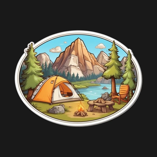 Camping Tent Family Funny Camping Sunset Since by Flowering Away