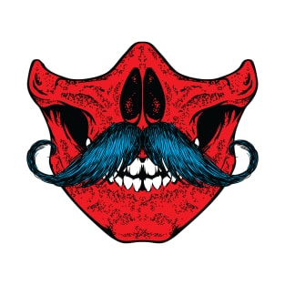 Mustache you a question - red/blue T-Shirt