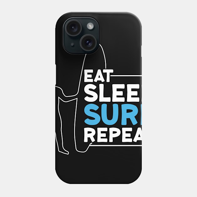 Surfer: Eat, Sleep, Surf, Repeat Phone Case by Dominic Becker