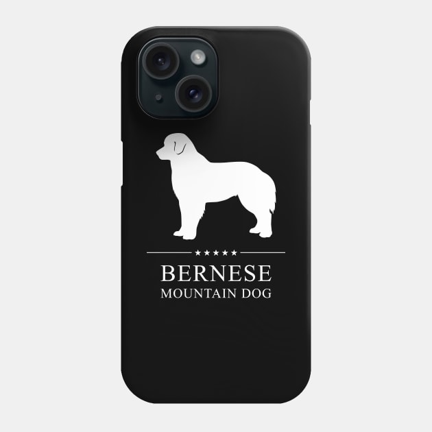 Bernese Mountain Dog White Silhouette Phone Case by millersye