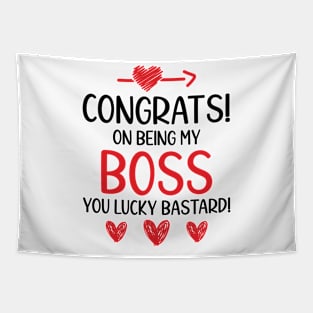 Congrats On Being My Boss Funny Gifts for Boss Tapestry