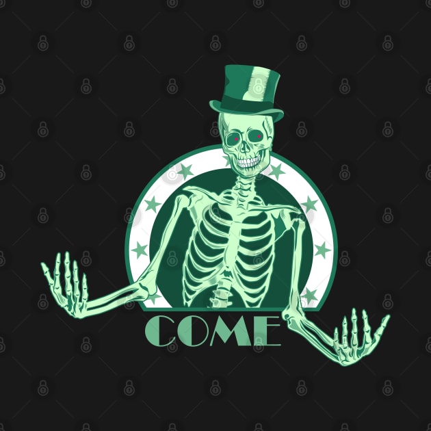 The green skeleton invites you to come. by Ekenepeken