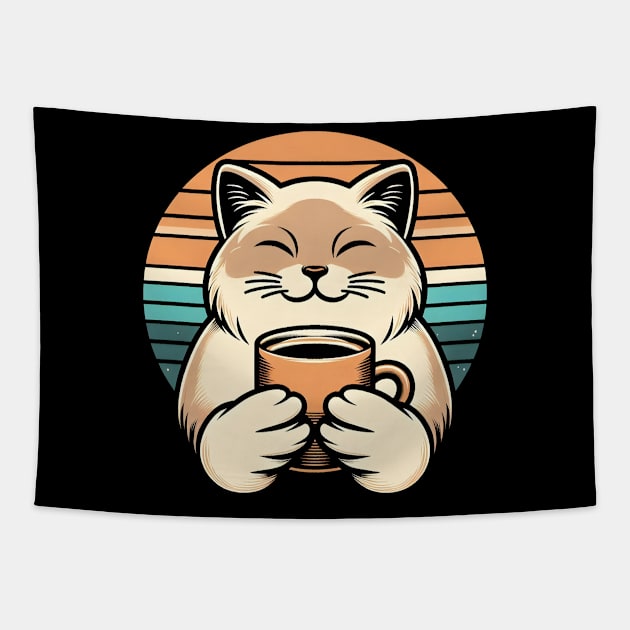 Cat retro Tapestry by Rizstor