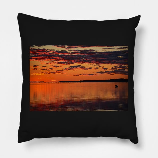 Sunset Fisherman , North Shore Pillow by rconyard