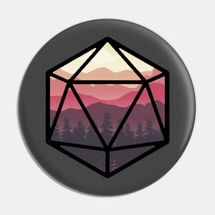 Fire Sunset D20 Pin