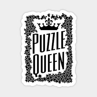 Puzzle Queen Crown Jigsaw Pieces Puzzler Hobbyist Funny Magnet