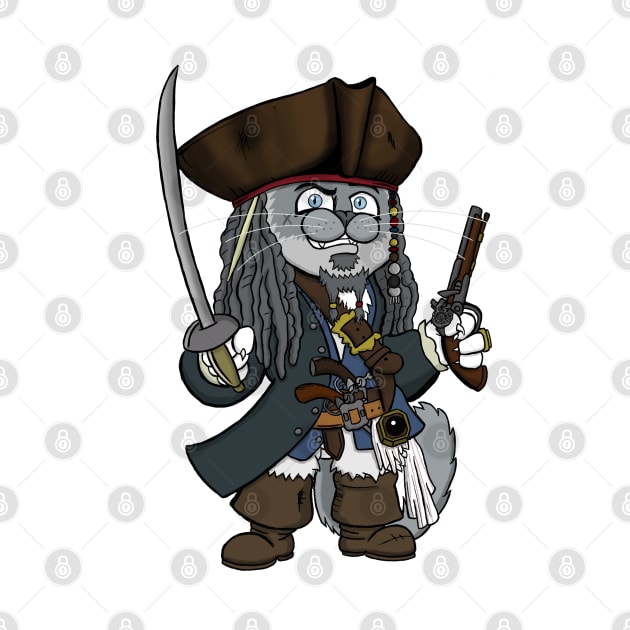 Captain Mort Sparrow - Cats Of The Caribbean by TwistedKoala