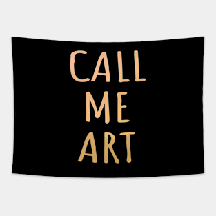 Call Me Art Gradient Filled Handwritten Text Pastel Colors Tapestry