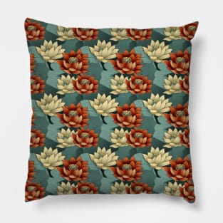 Serenity Blooms: Timeless Lotus Flower Pattern Pillow