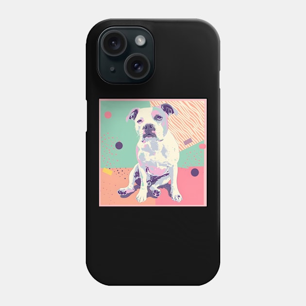 70s American Staffordshire Terrier Vibes: Pastel Pup Parade Phone Case by NatashaCuteShop