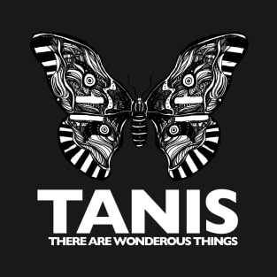 Tanis Moth (white letters) by Gareth A. Hopkins (grthink) T-Shirt
