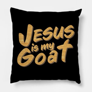 Jesus is my Goat - Wood Cut Text Pillow