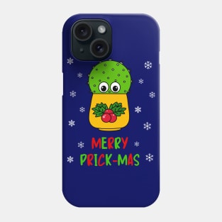 Merry Prick Mas - Cute Cactus In Christmas Holly Pot Phone Case