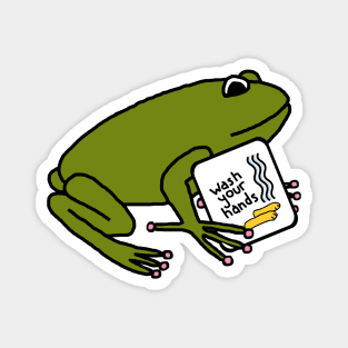 Cute Frog Says Wash Your Hands Magnet