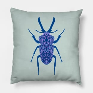 Floral Stag Beetle Pillow