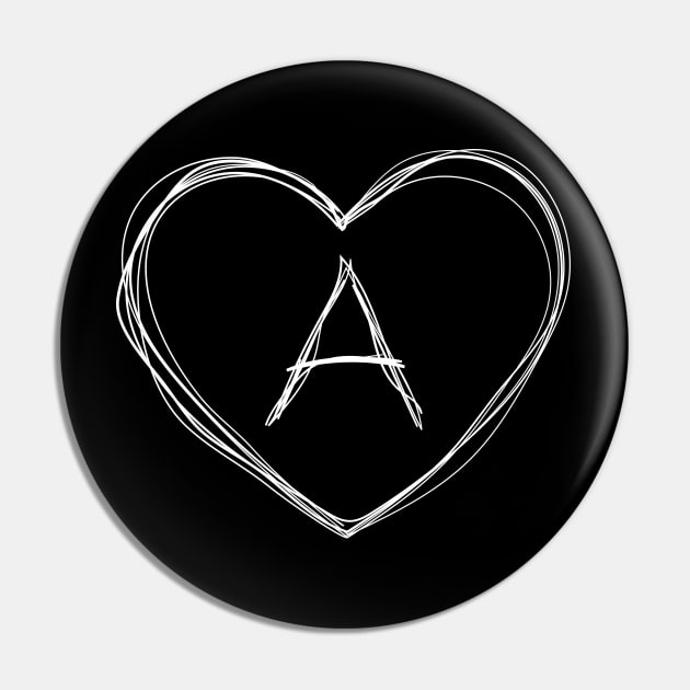 Letter A with heart frame in lineart style Pin by KondeHipe