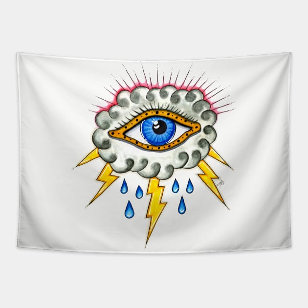 Eye of the Storm Tapestry by Minnie Malarkey