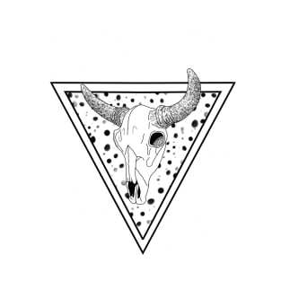 Geometric Cow Skull T-Shirt